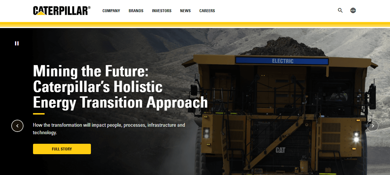 Caterpillar Inc. – a B2B machine and engine manufacturing company.