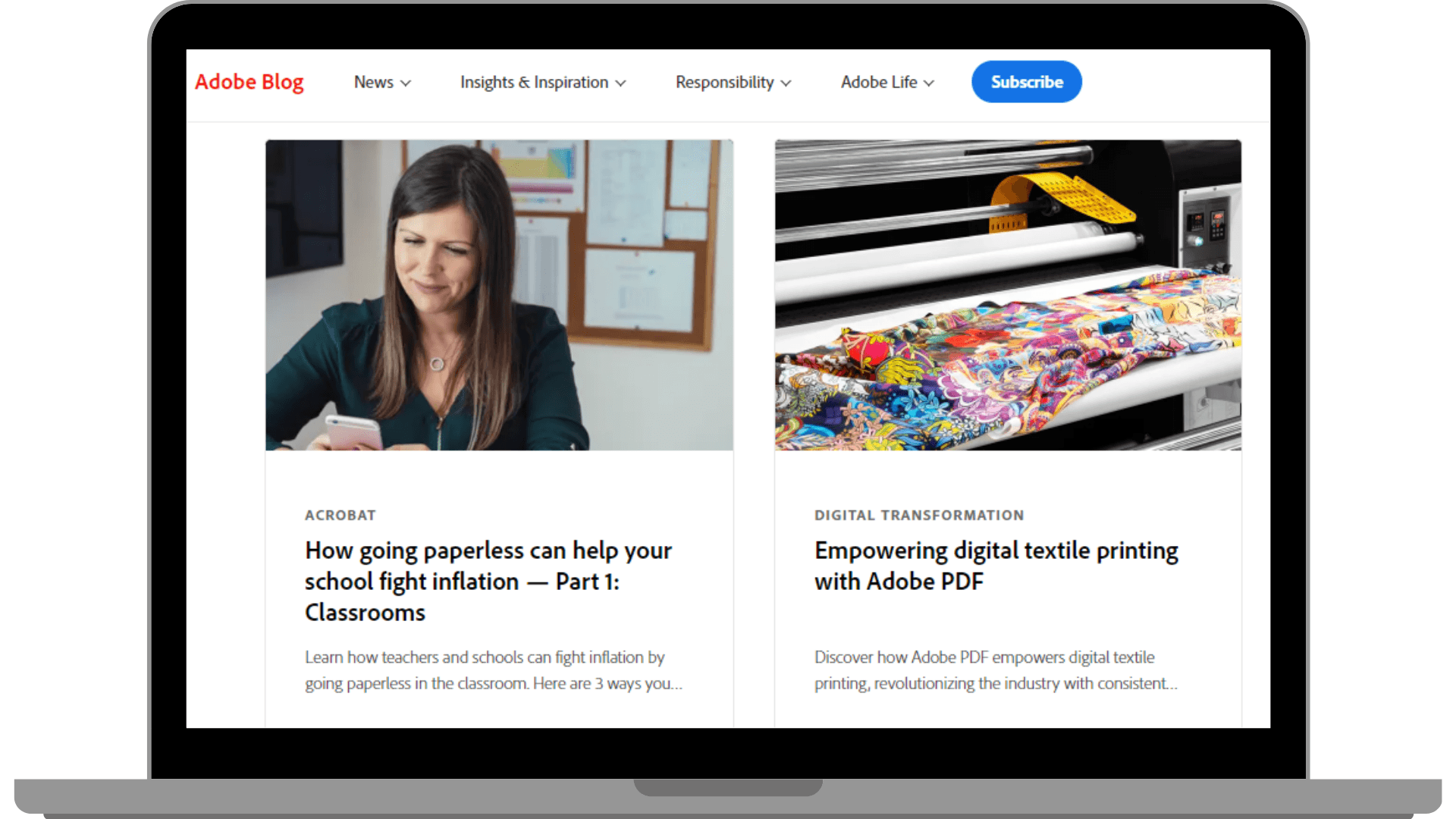 Creative blog content of Adobe.