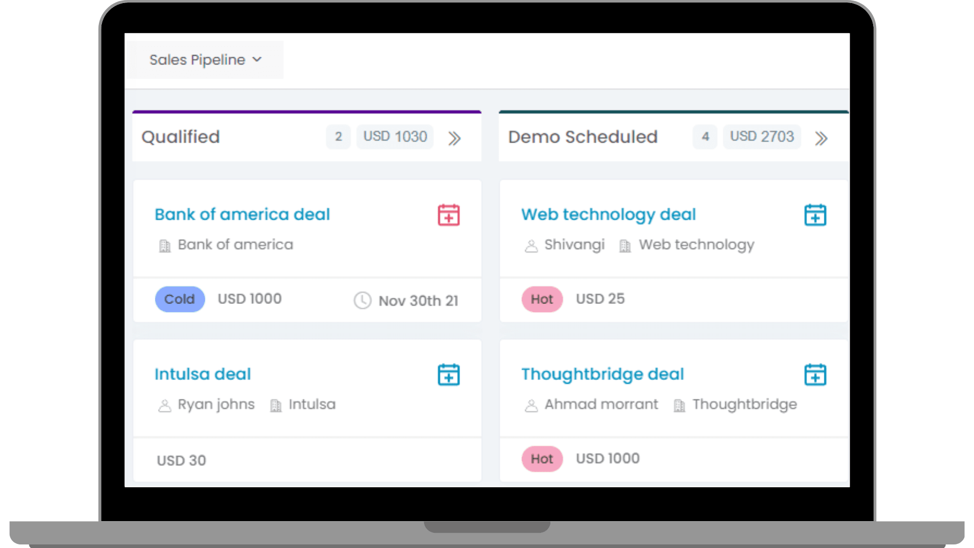 Track your sales process through the sales pipeline of Zixflow.