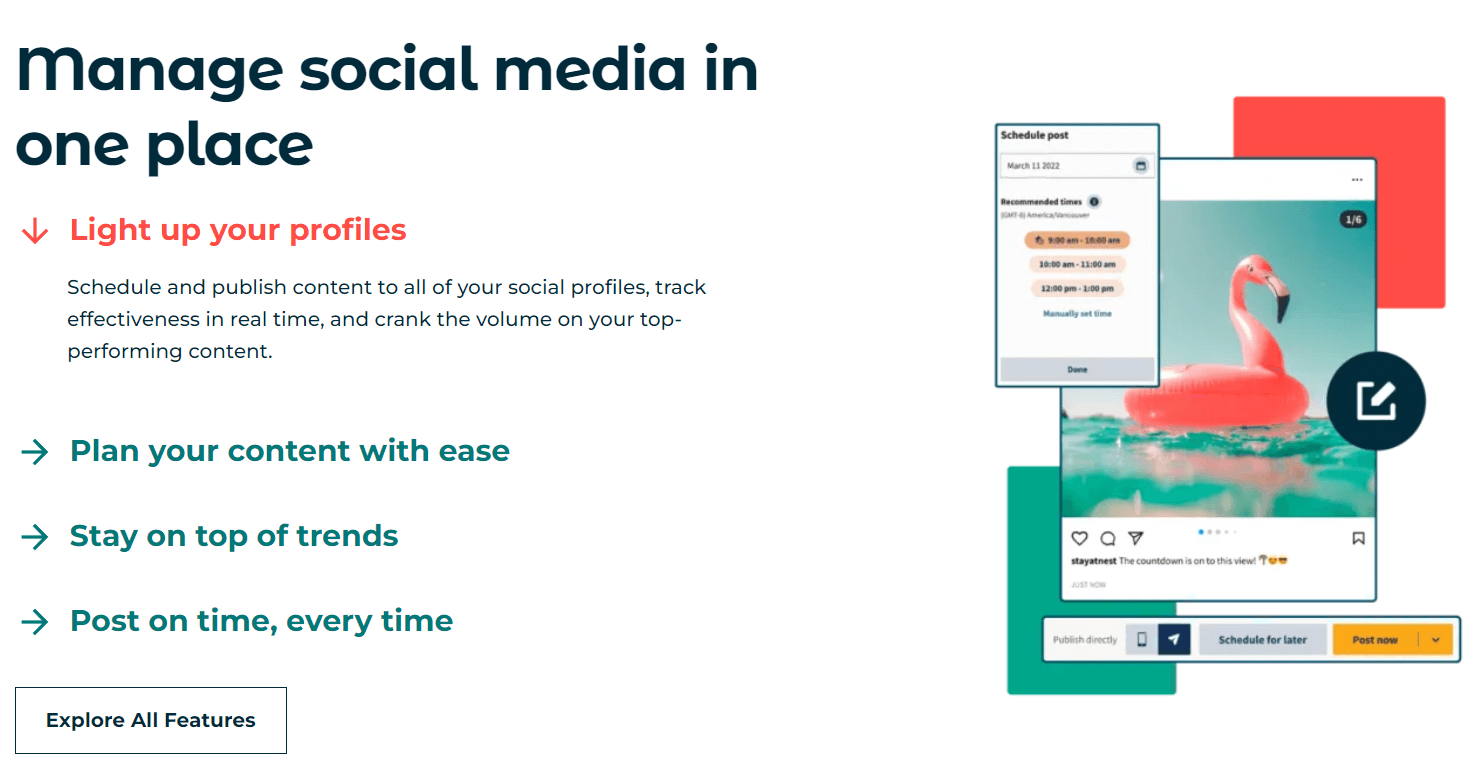 Hootsuite has a variety of tools, and they never disappoint. For example, here is Hubspot's social media management tool.