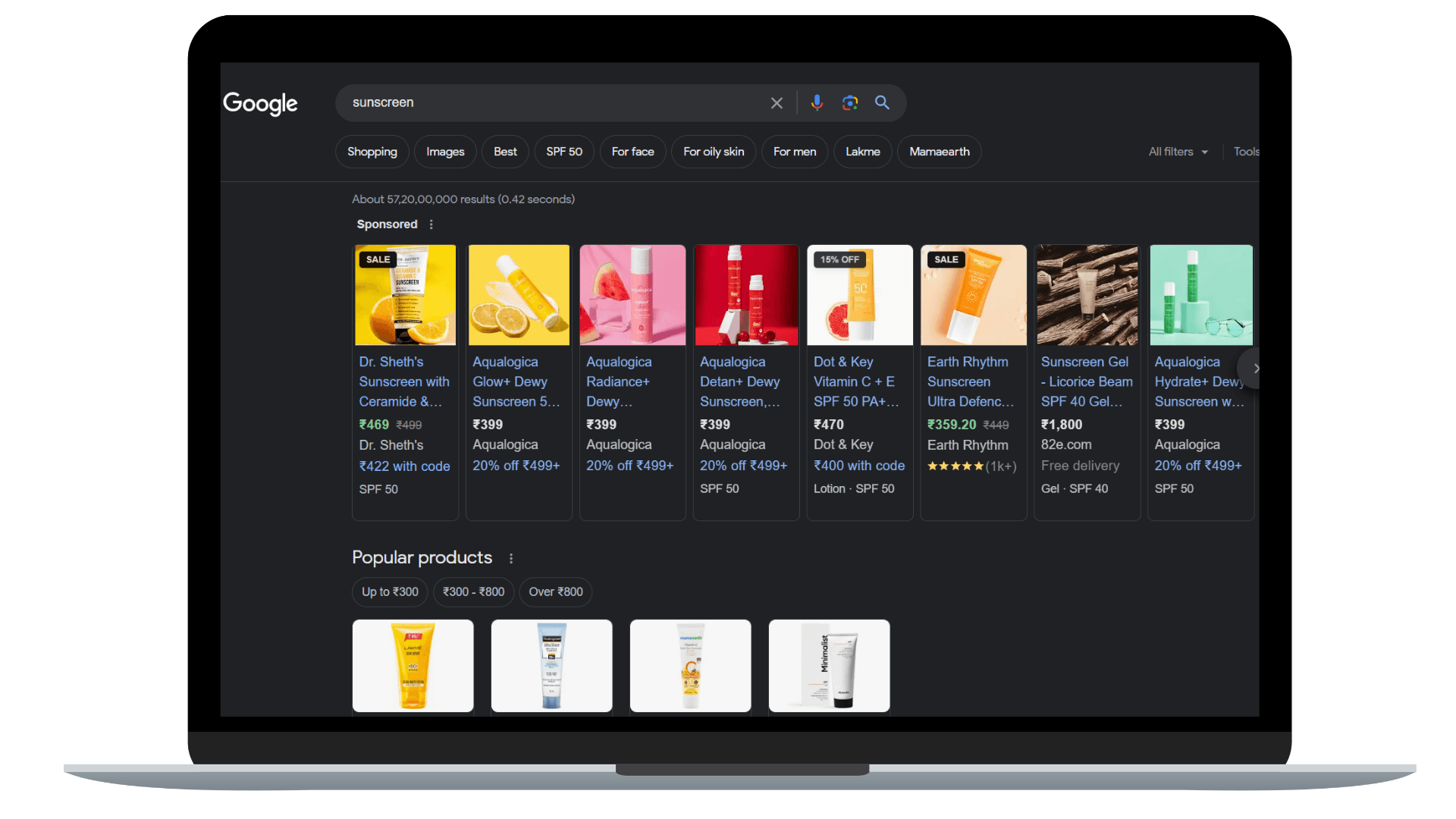 A sponsored post of sunscreens describing a perfect example of PPC.