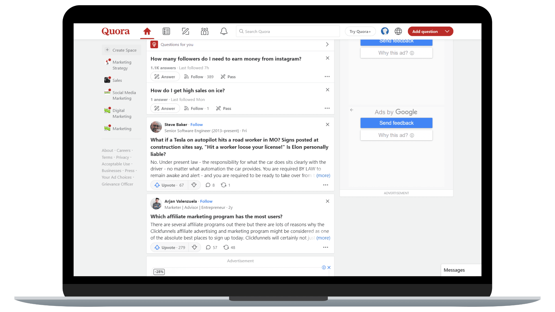 Answer your prospect queries on Quora and other similar platforms.