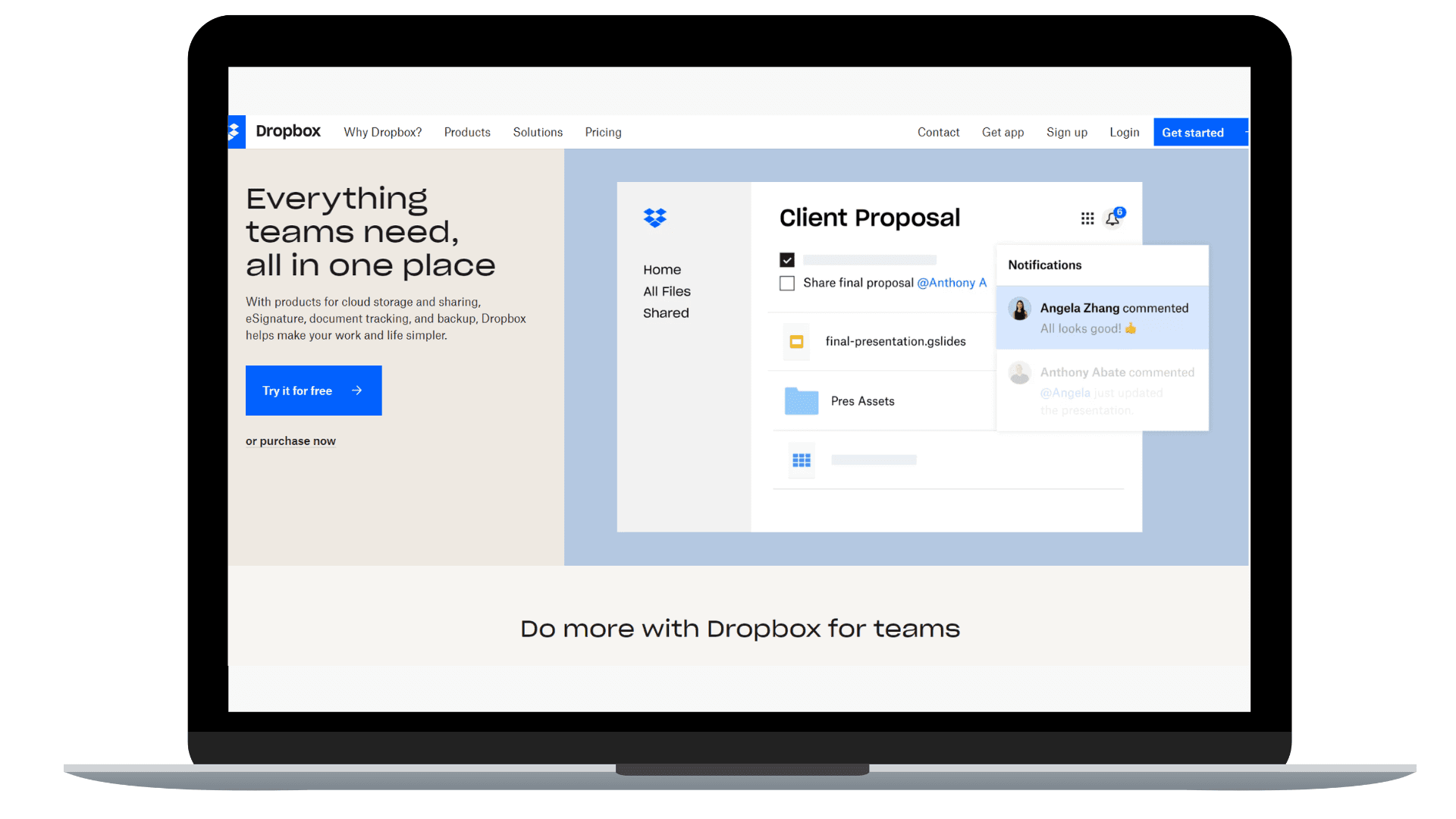 Dropbox - find all your documents in one place.