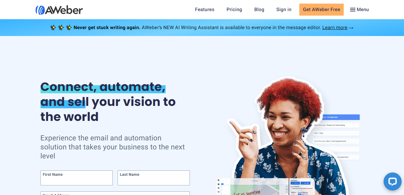 AWeber, a lead nurturing platform.