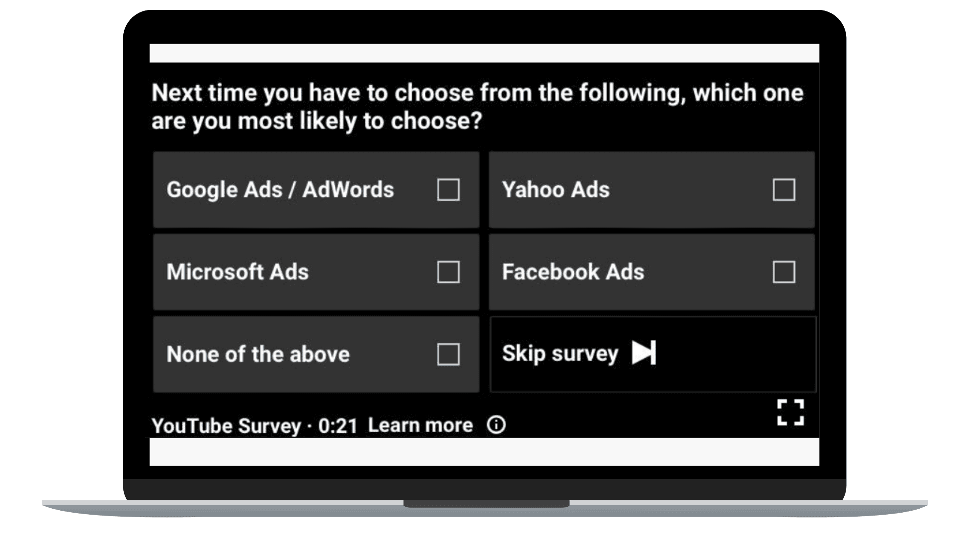 YouTube is adding survey ads to your screen.