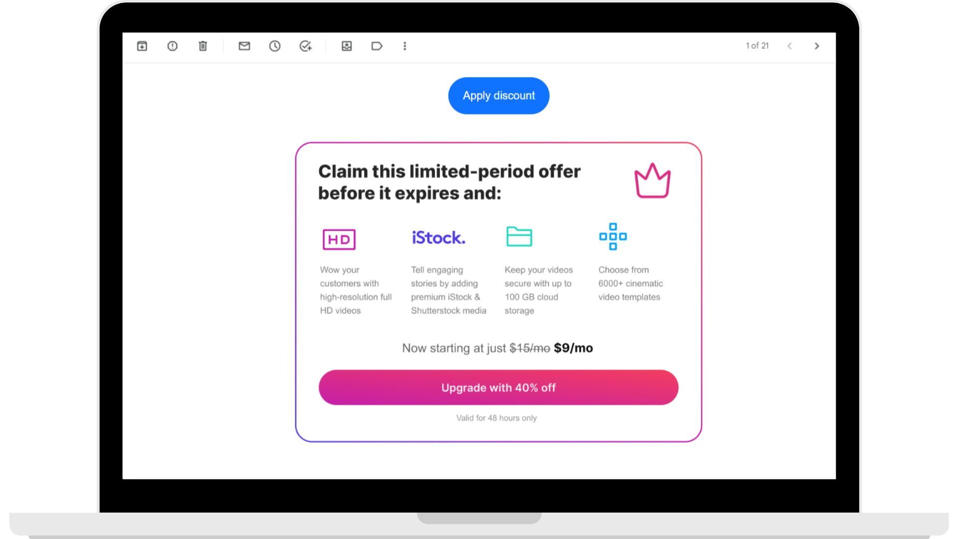 Add a warm CTA to help your customers know what to do next and also to improve your conversions. You never know at which step of the sales cadence your prospect is ready to become a customer.