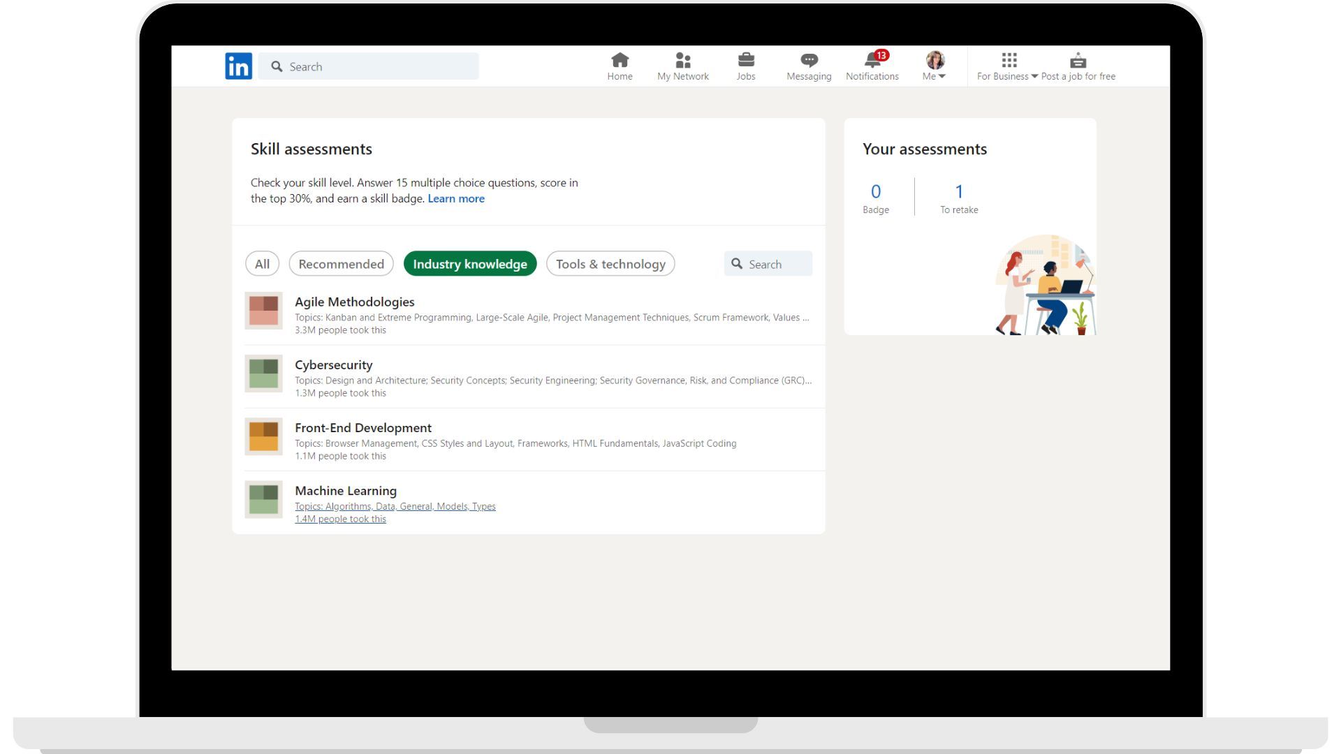 Linkedin Skill assessment quiz engages you by questioning if you are constantly upskilling yourself or not.