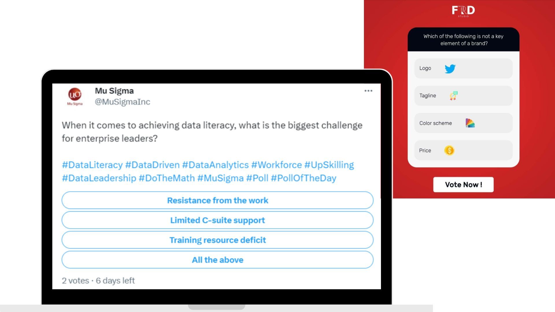 Polls on twitter and instagram.