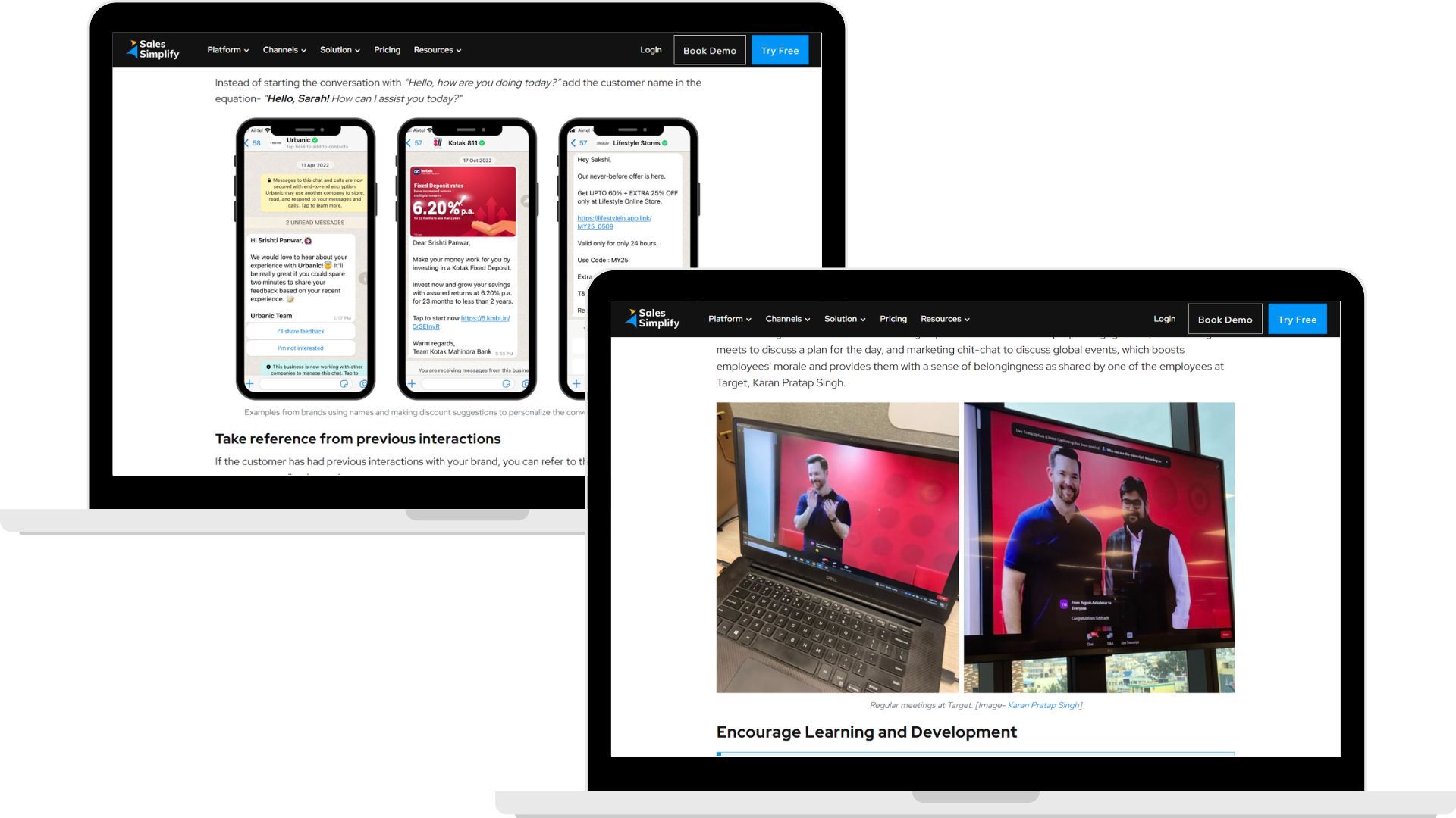 Real and raw images are more impactful than stock and copied images. [In frame- Zixflow blogs with raw images from real people.]