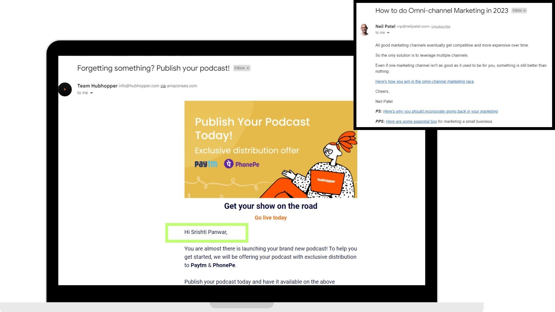 Can you figure out what Neil Patel’s email is lacking?
