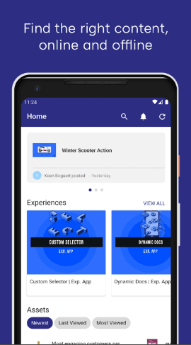 Showpad’s sales enablement mobile app allows you to find relevant content both online and offline.