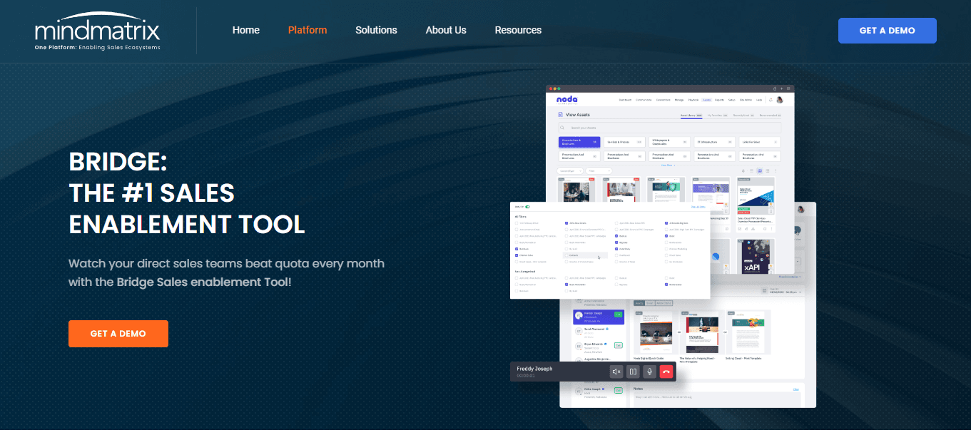 Bridge by Mindmatrix, a sales enablement platform.