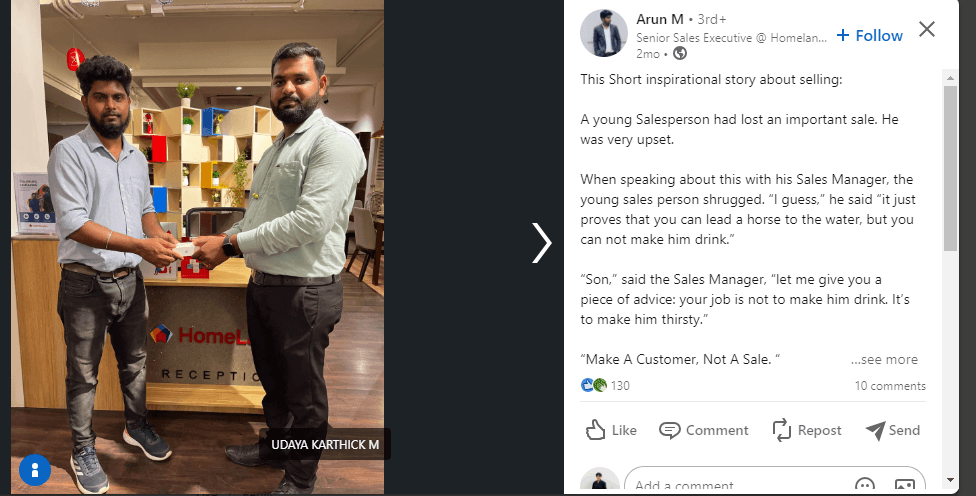 Arum M, with his sales manager