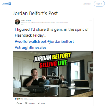 Jordan Belfort explaining Straight Line System