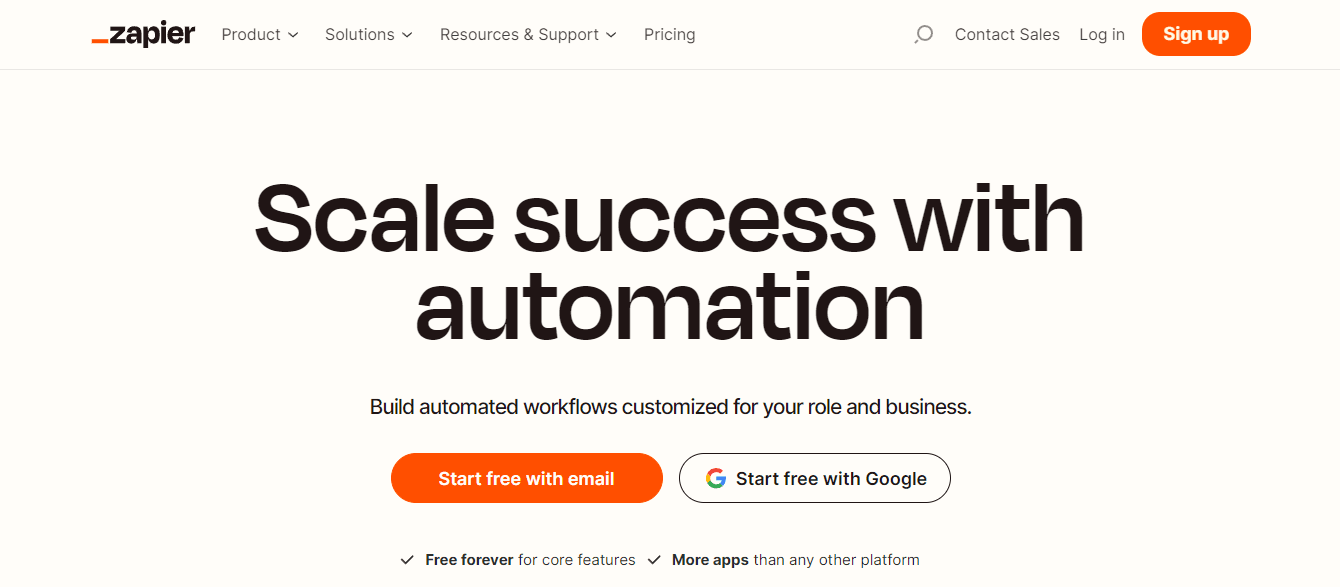 Zapier, an excellent sales pipeline management tool.