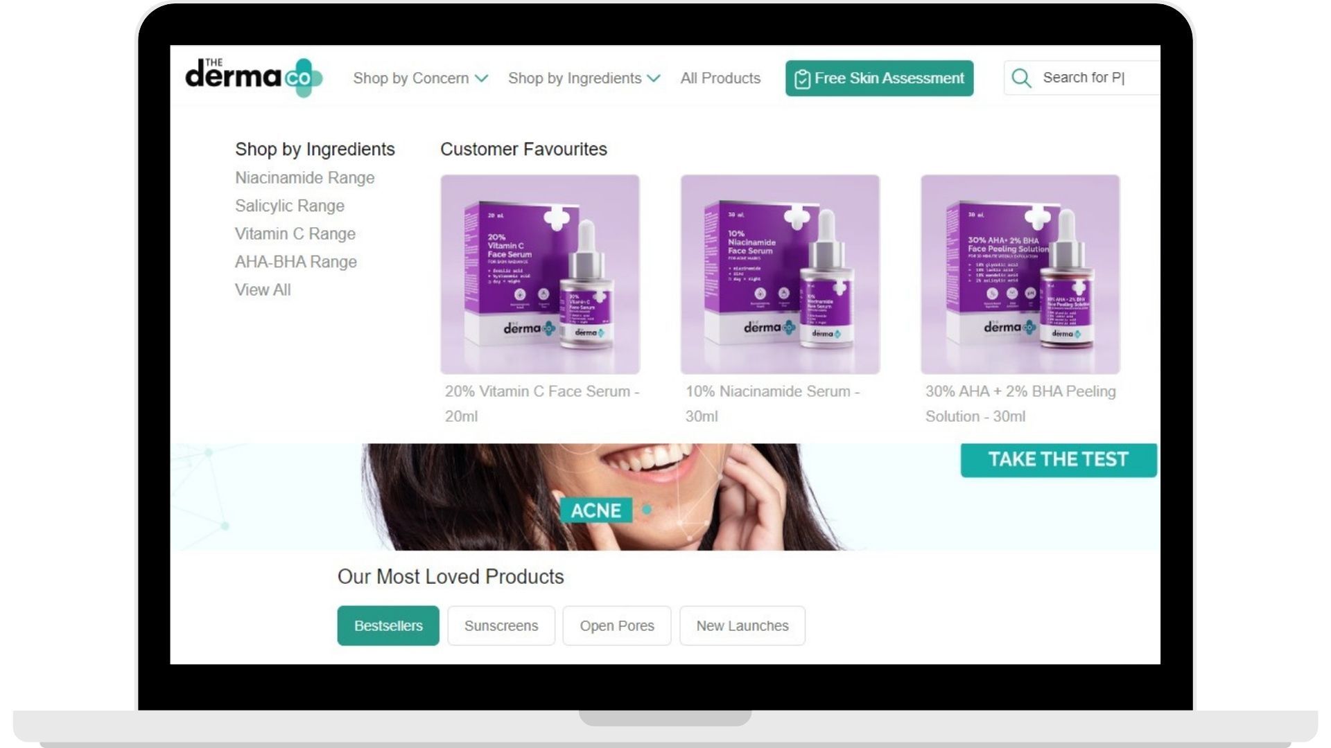 The Derma Co. provides personalized skincare options to customers, using the personalization component of sales psychology. [Source - The Derma Co.]
