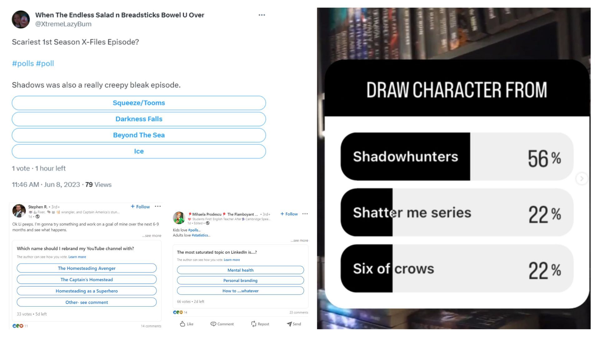 Run polls on Twitter, Linkedin, and Instagram to engage your audience and also to get customer feedback in no time.