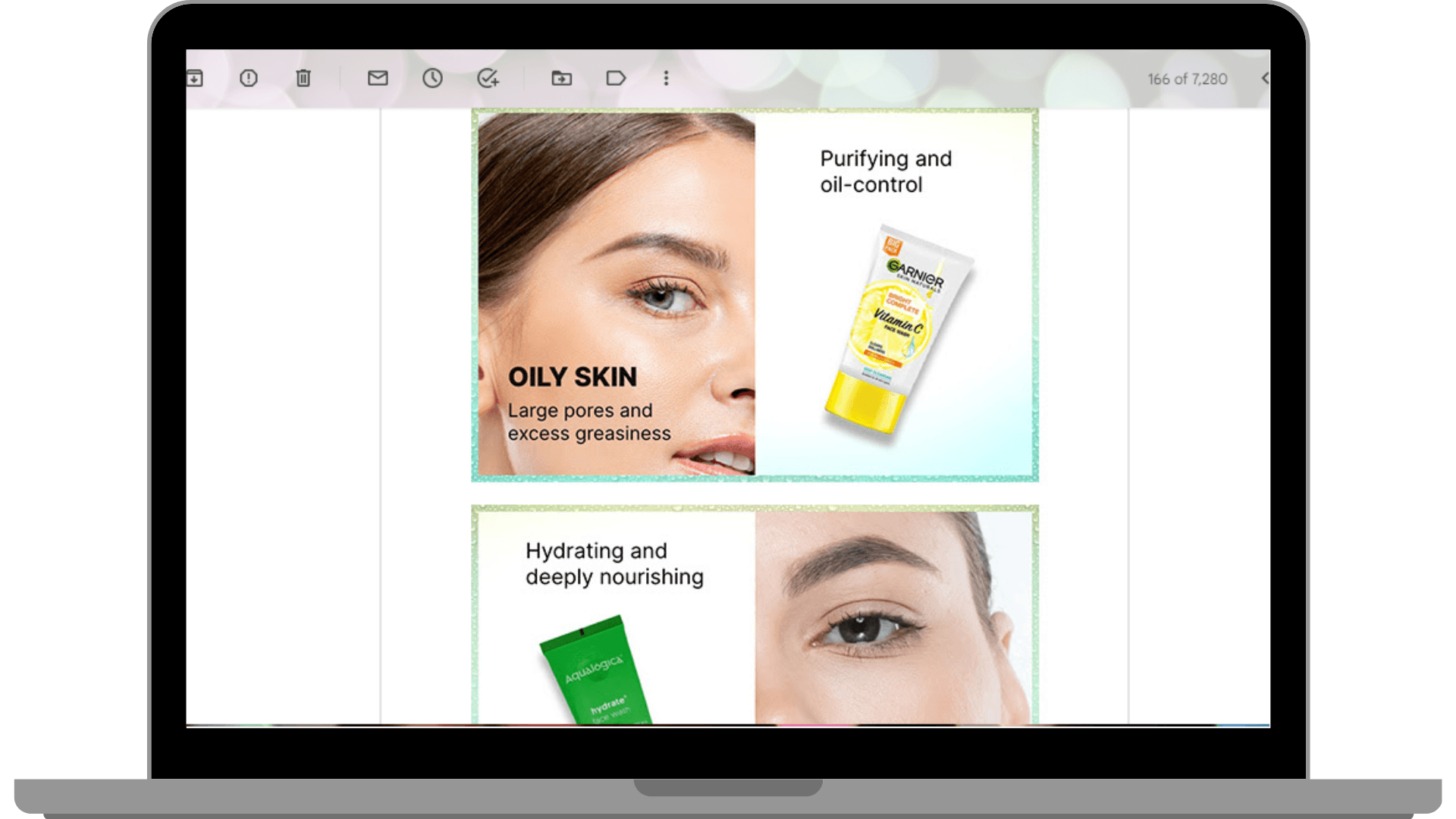 Nykaa highlights features of its facewash in mail.