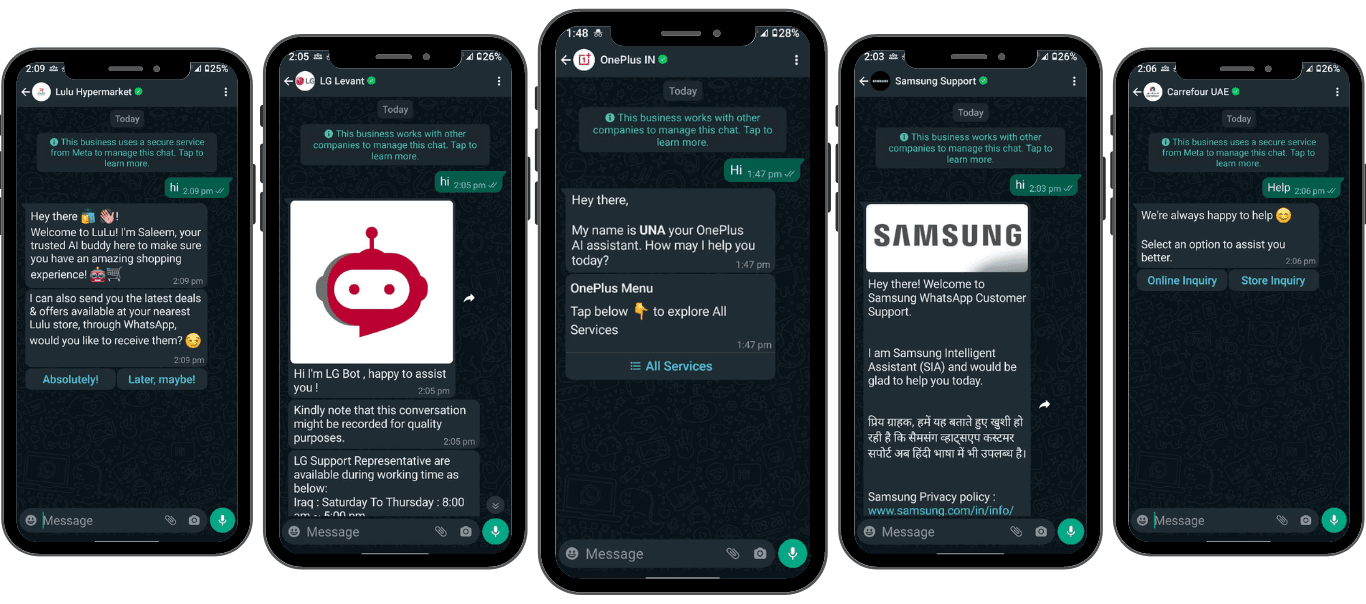 Service conversations initiated by users with some global brands who use WhatsApp Business API