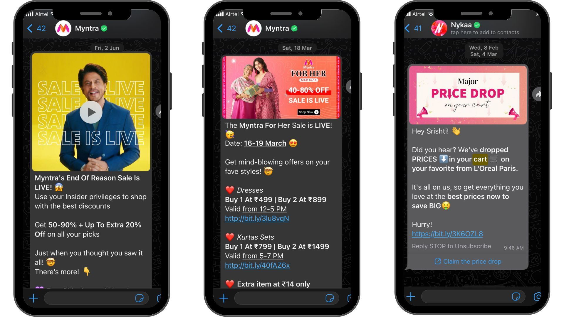 WhatsApp API being used to the fullest by the ecommerce industry.