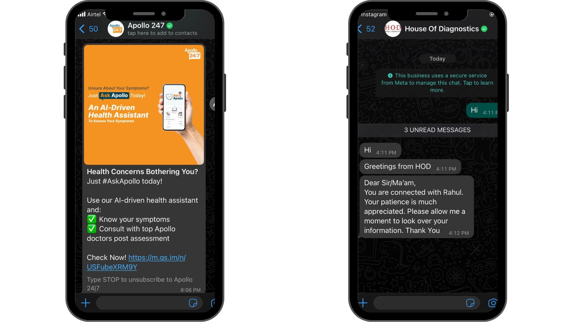 Utilize WhatsApp API for medicine and healthcare sector. Provide instant support to patients.