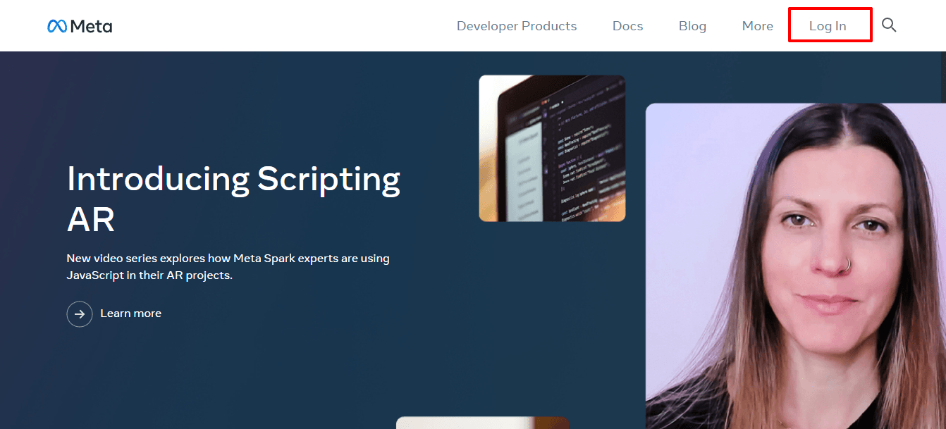 Homepage of Meta for Developers site. (source: Meta)
