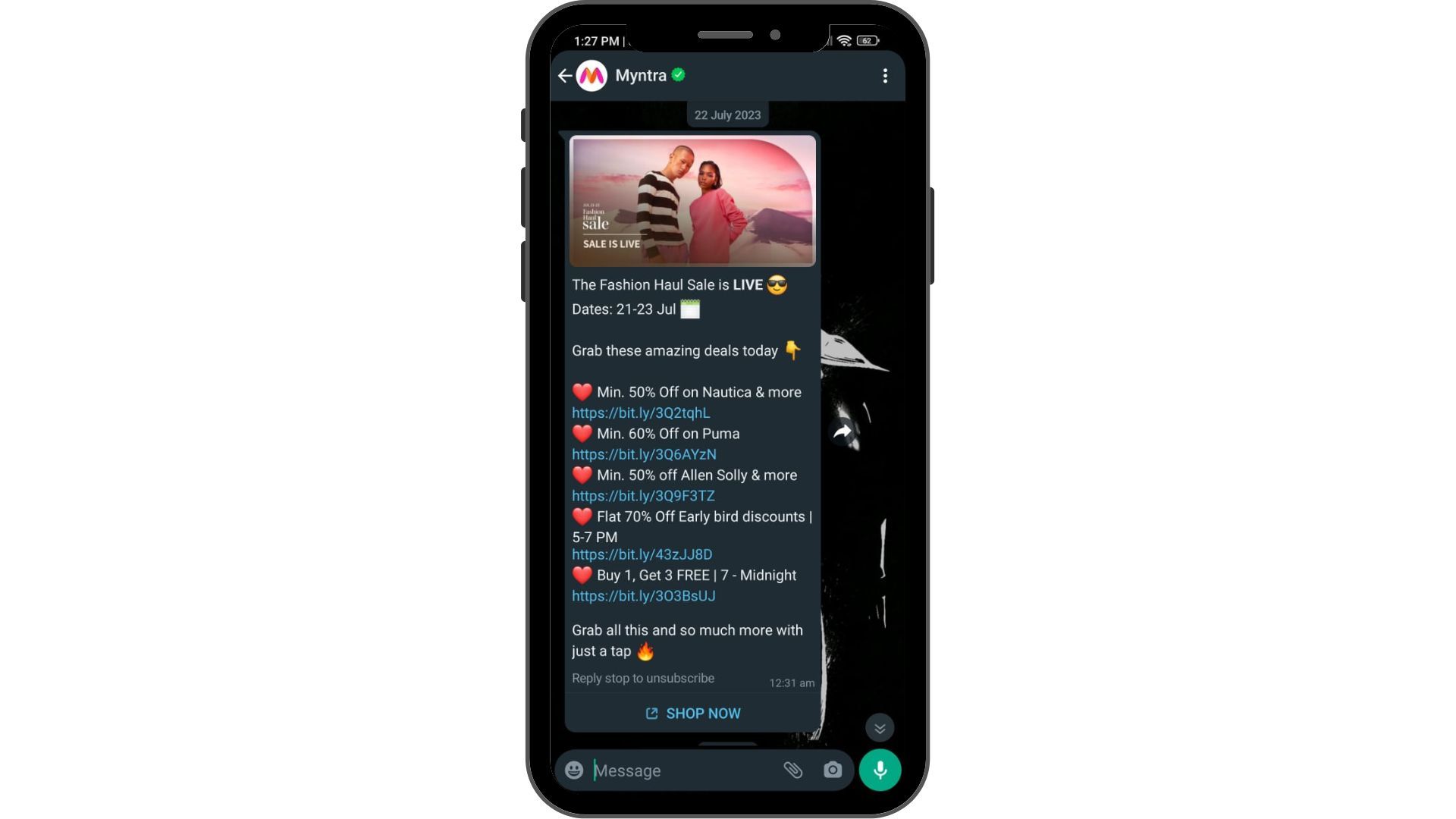 Myntra created its product catalog to promote its credibility.