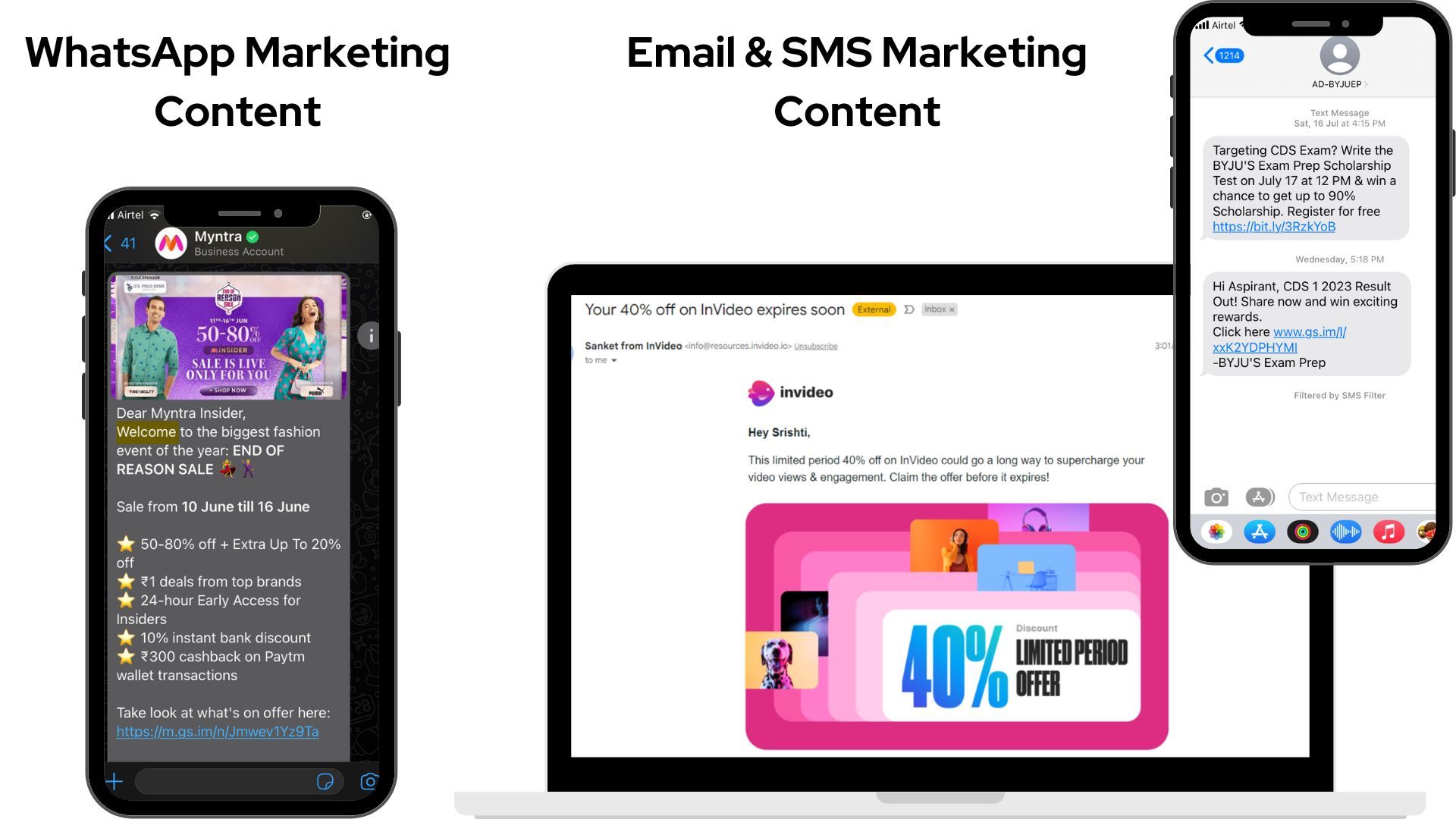 WhatsApp Marketing campaigns vs email marketing and SMS marketing campaigns. The difference is uncanny!