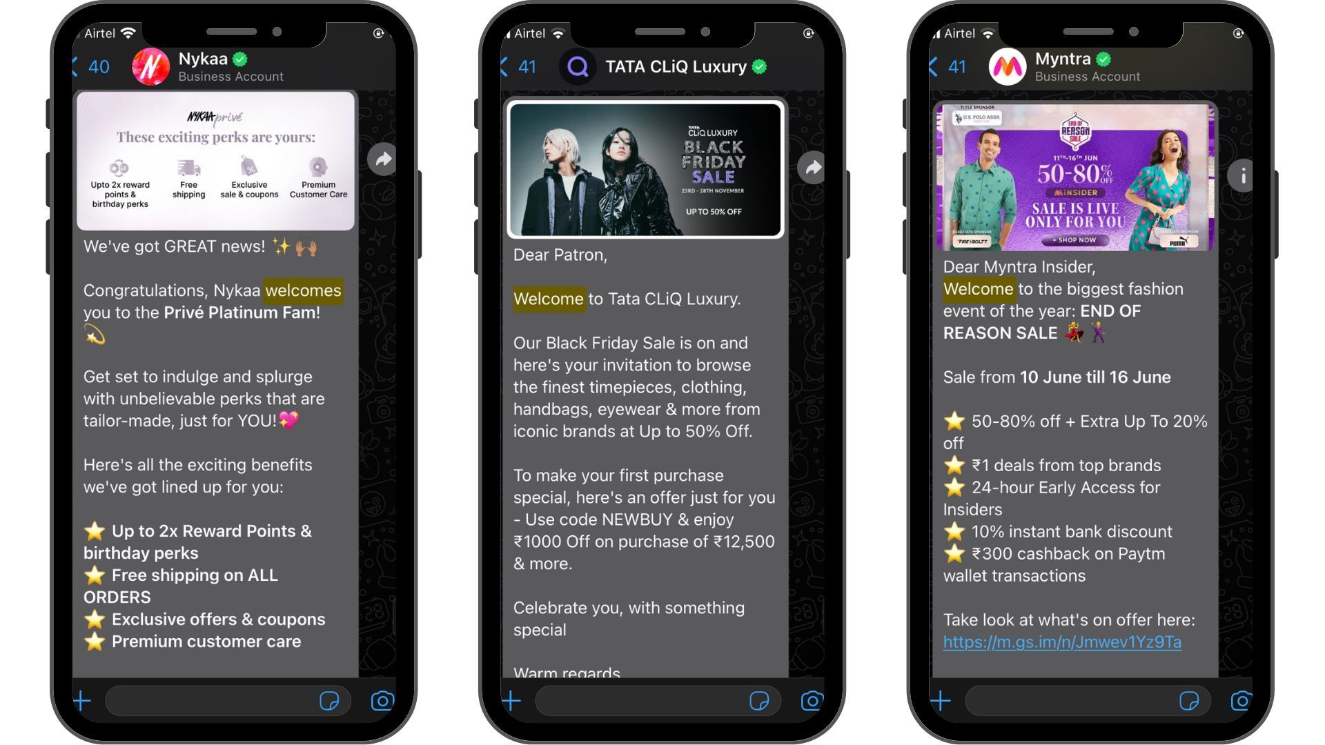 Nykaa, TATA CLiQ Luxury, and Myntra, making sure that every customer is greeted well.