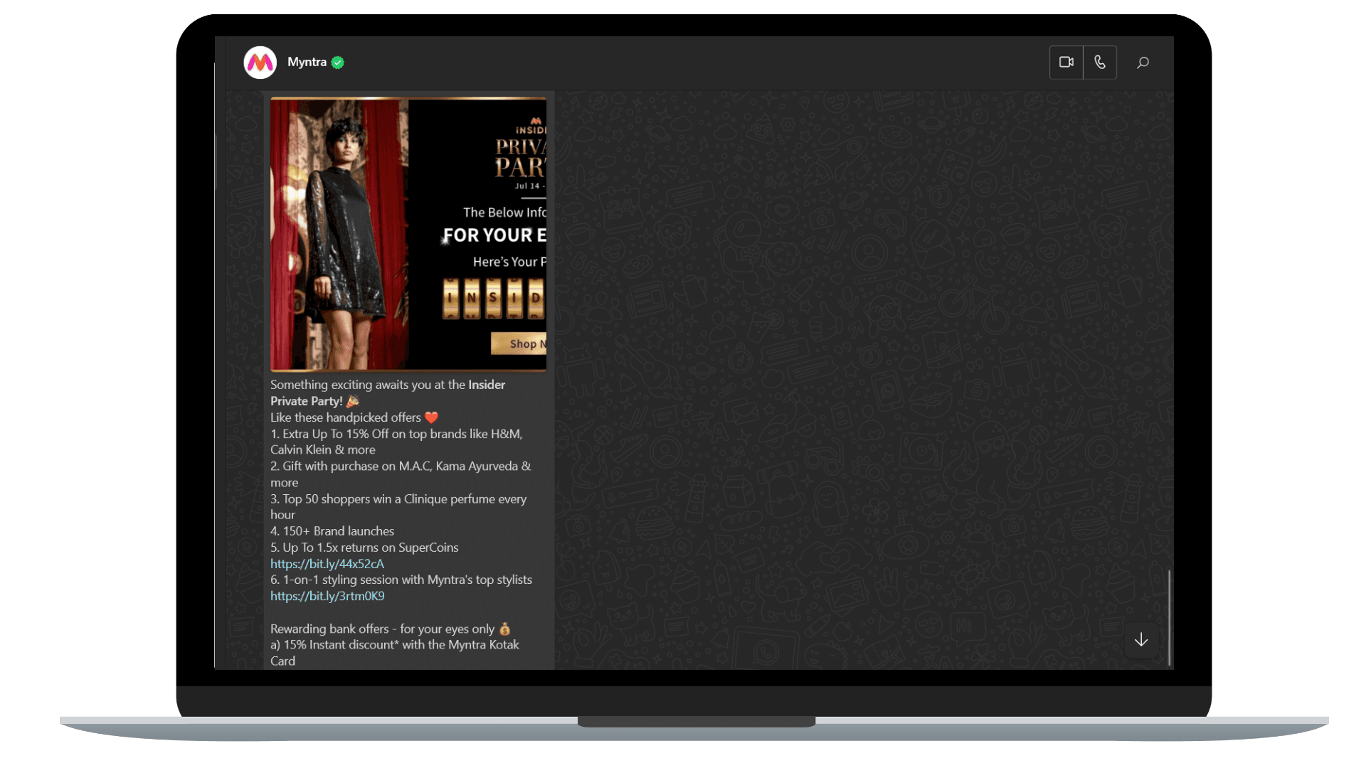 Limited time offer from Myntra.