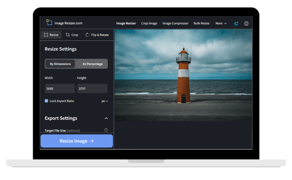 No sweat image resizing online, supports all popular image formats.