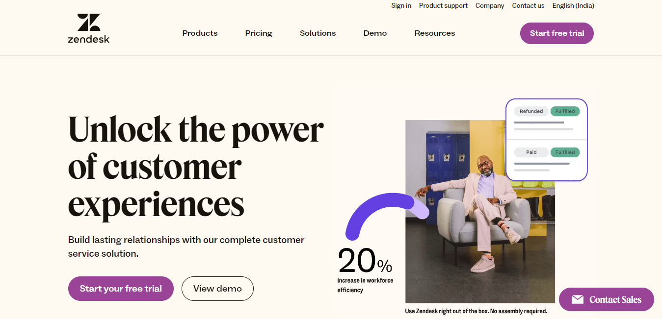 Zendesk, a sales engagement tool.