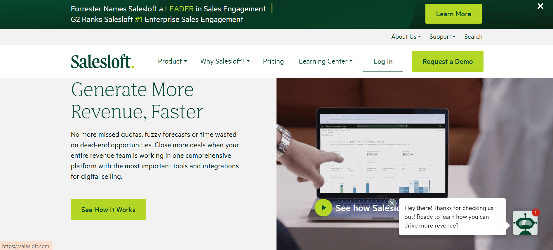 Salesloft, sales engagement software.