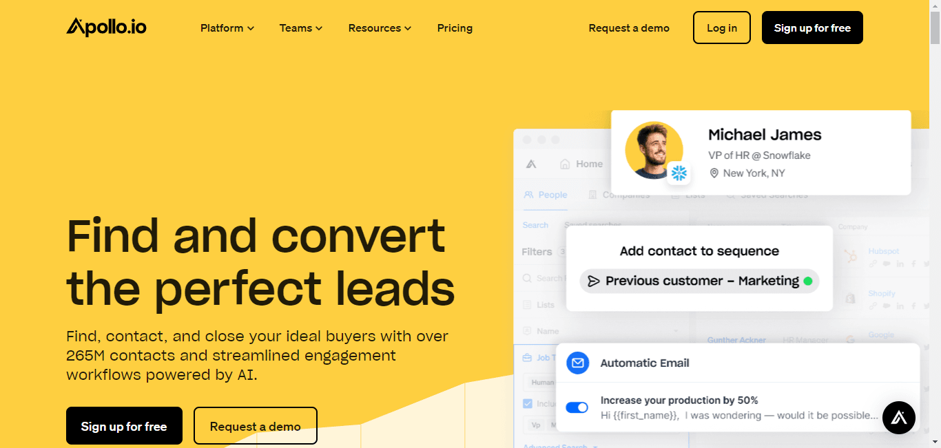Apollo.io, a sales engagement tool.