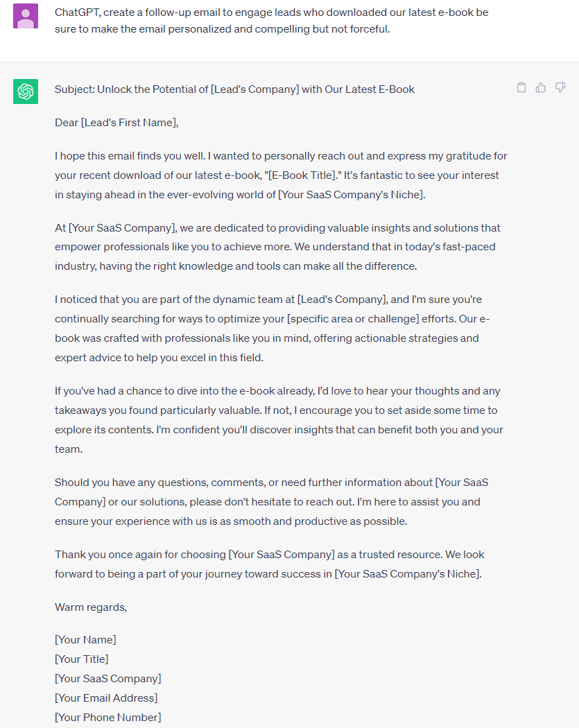 Increase conversion by nurturing your leads with ChatGPT