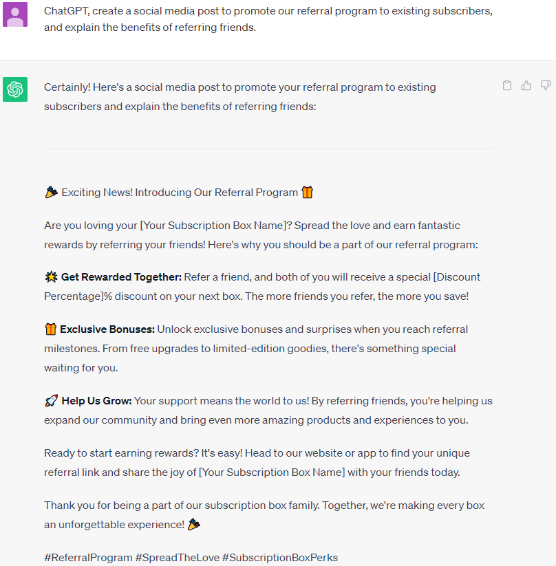Gift your subscribers with referral codes and gain trusted customers