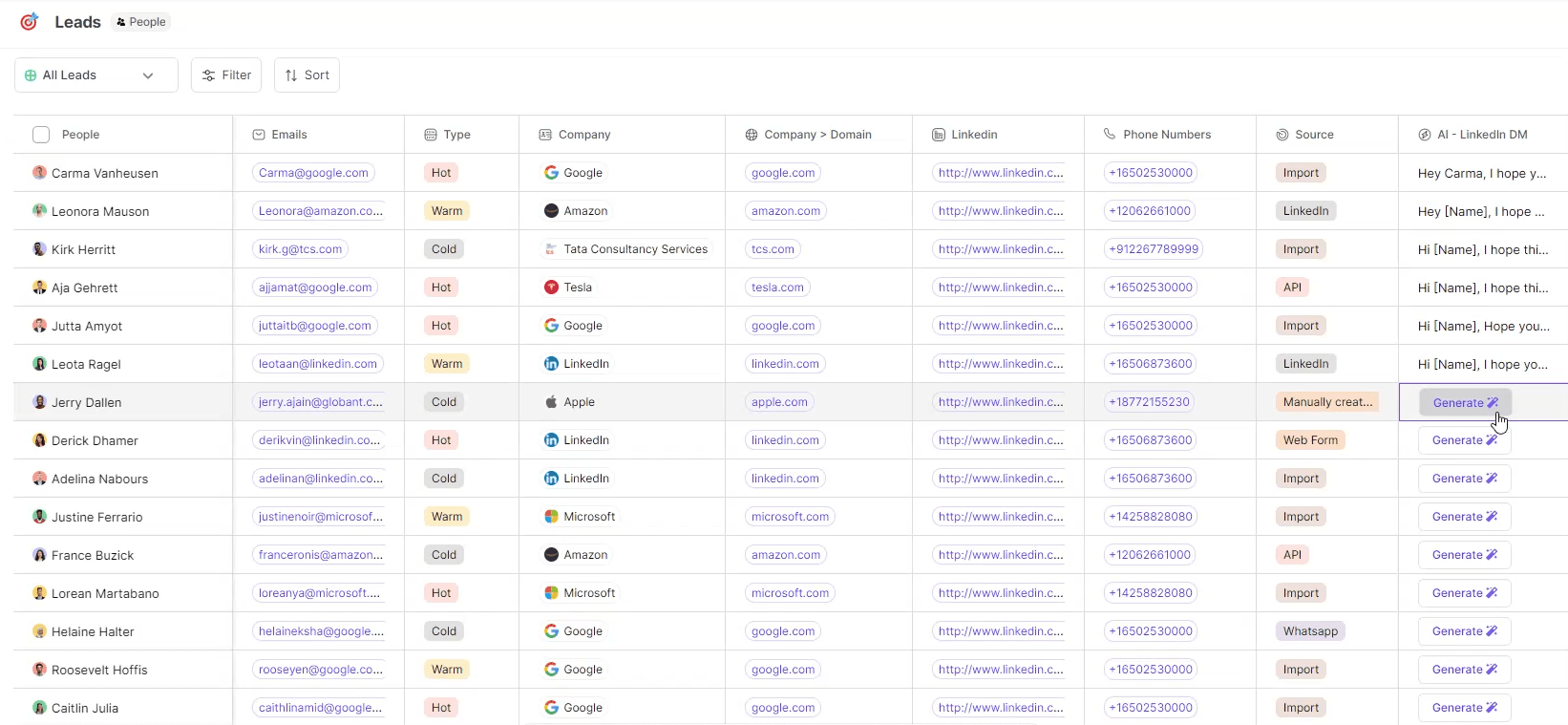 Zixflow sales management CRM's AI-powered icebreaker feature can help you generate icebreaker messages for a great first impression with a single click.