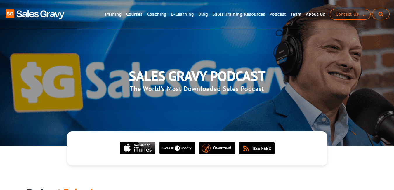 Sales Gravy sales engagement podcast. (Source)