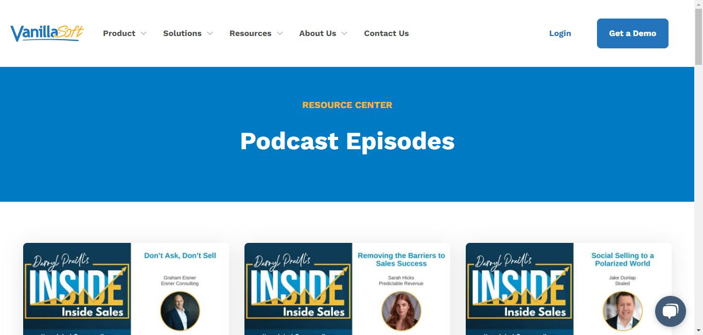 Inside Sales Podcast which is hosted by VanillaSoft. (Source)