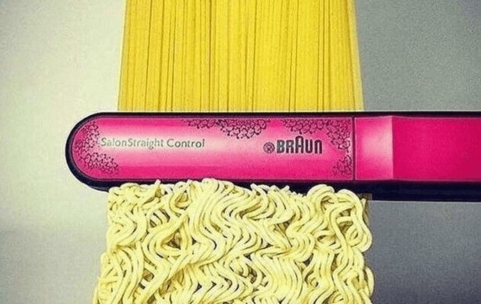 BRAUN- visual metaphor for straightener.