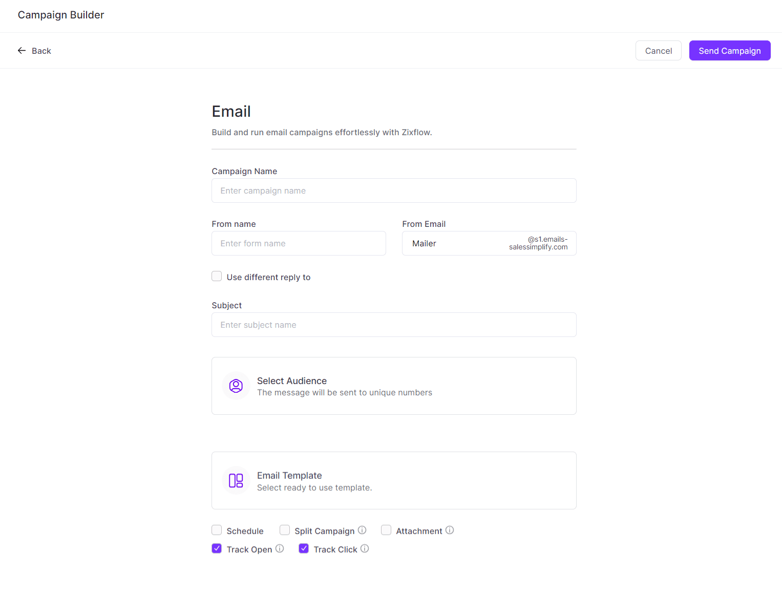 Automate your email campaigns and track their results as well with Zixflow.