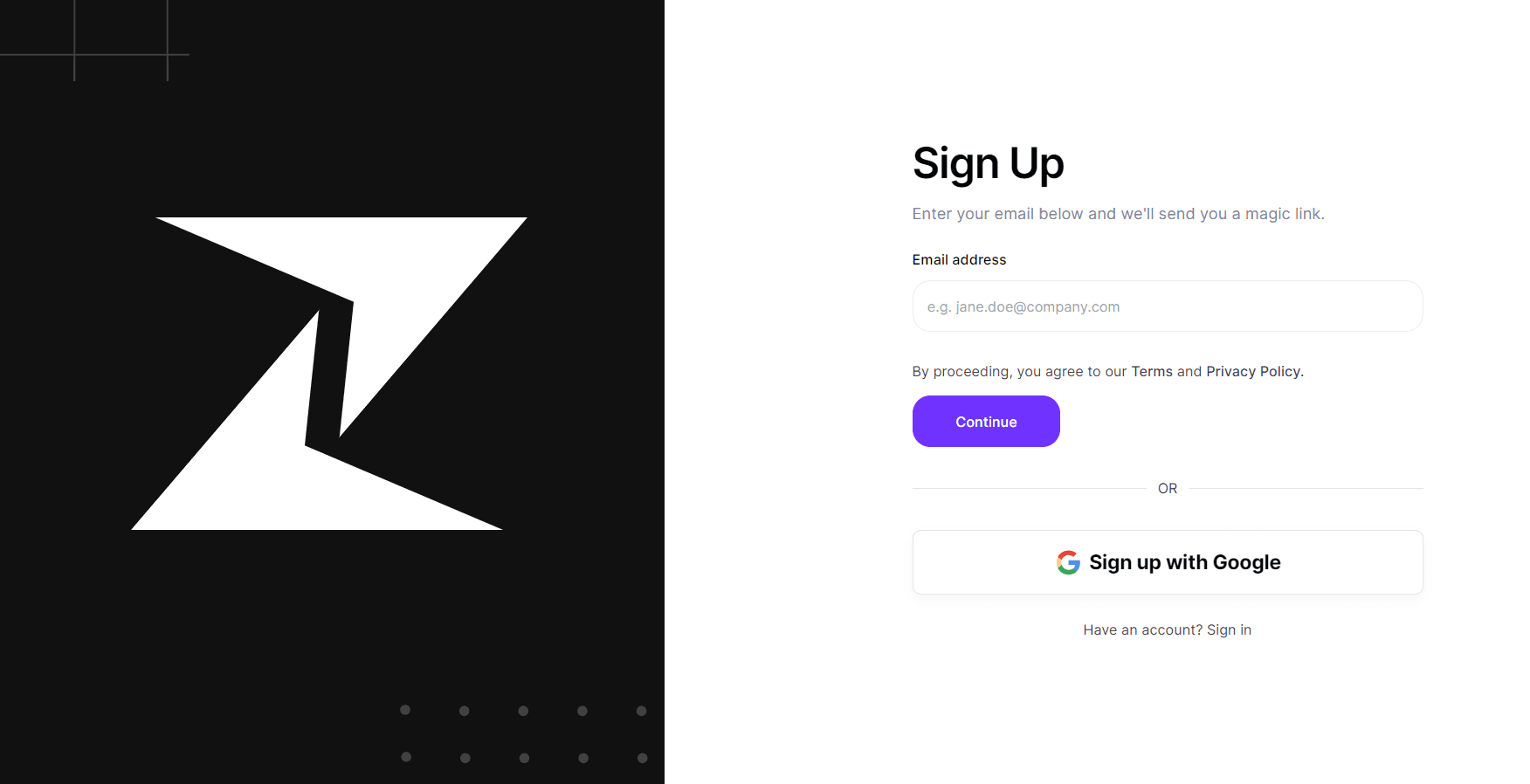 Signup with the relevant details.