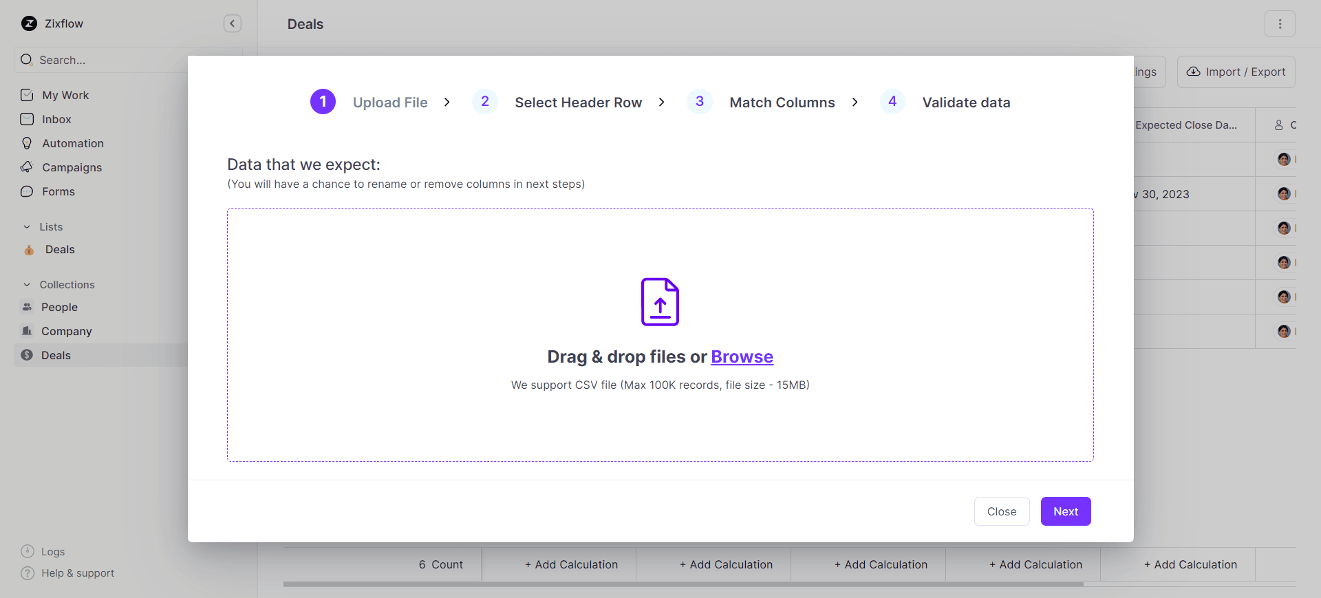 Zixflow helps you import your historical data into the tool for easy access and analysis