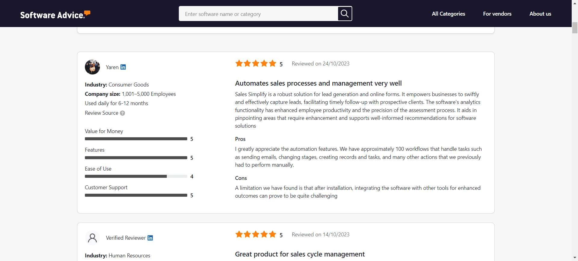 Zixflow user testimonial on Software Advice.