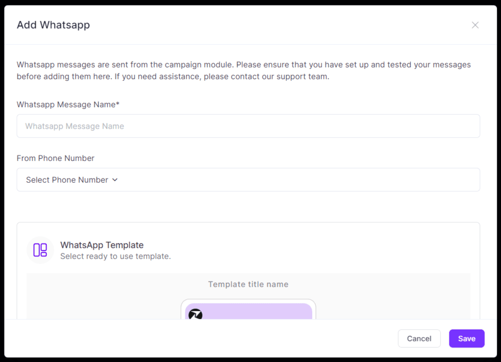 You can add WhatsApp messages as a step in the sales cadences of Zixflow.