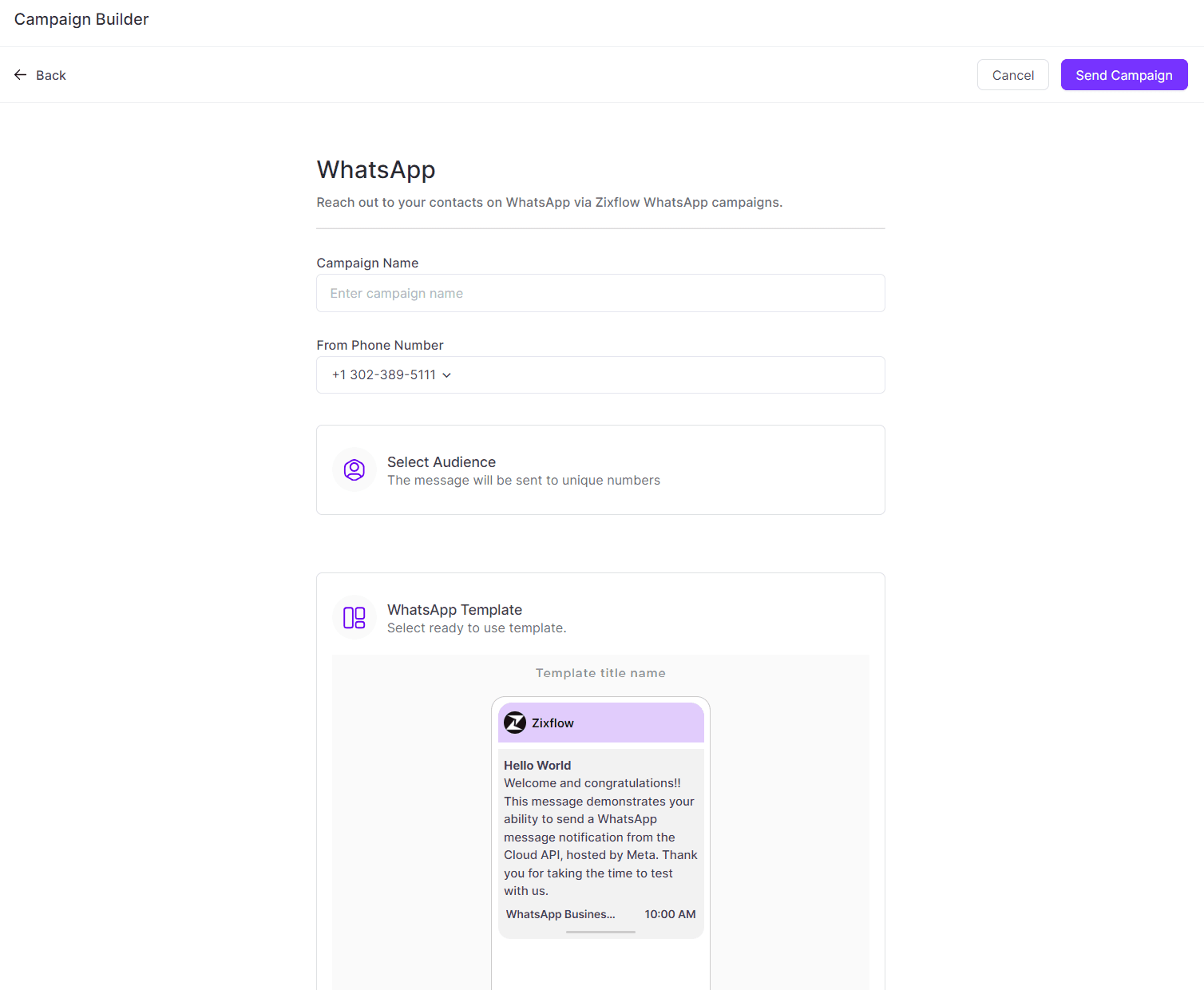 Use WhatsApp marketing templates with Zixflow and modify them with your choice.