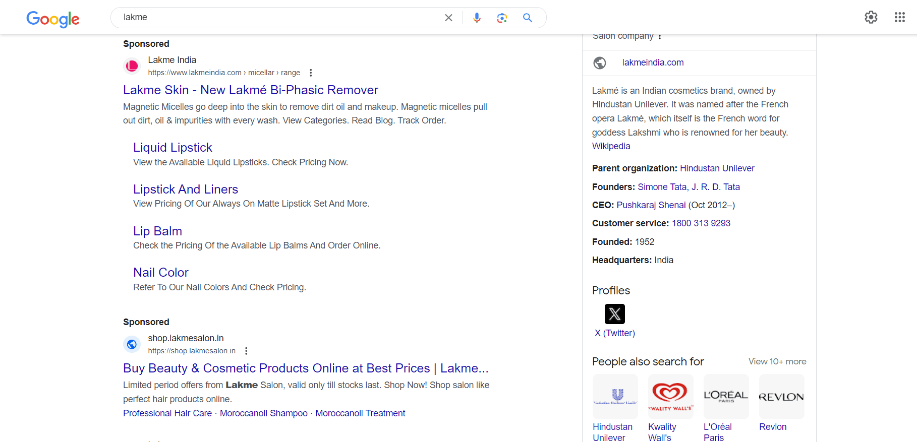 Apply the Google ads as Lakme does & re-engage your audience at a glance to increase your sales opportunities with CRM retargeting. (Source: Google)