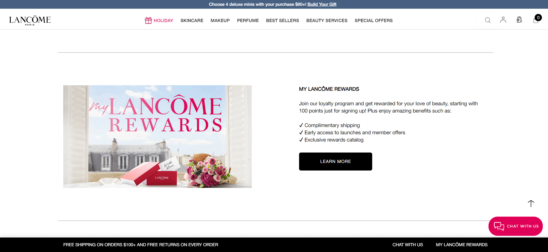 Lancôme uses loyalty programs to attain sales goals & so do you with the CRM retargeting process.(Source: Lancôme)