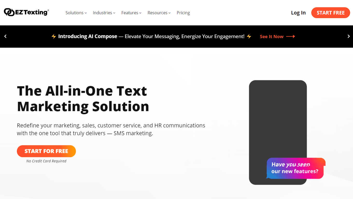 EZ Texting, an all-in-one text marketing solution.
