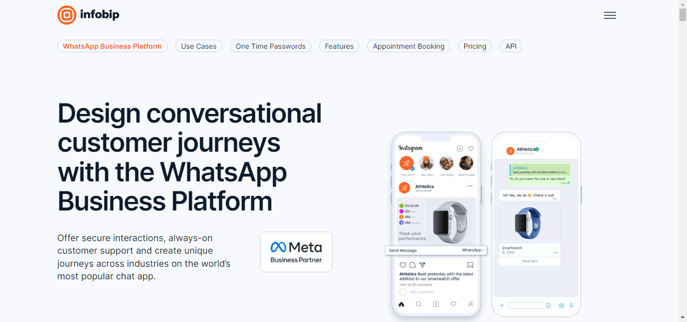 Homepage of Infobip, a great AiSensy alternative.